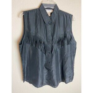 H.L. Spencer LTD. Womens Rodeo Top Fringe Teal Red Black Size M Silk - Lot of 3